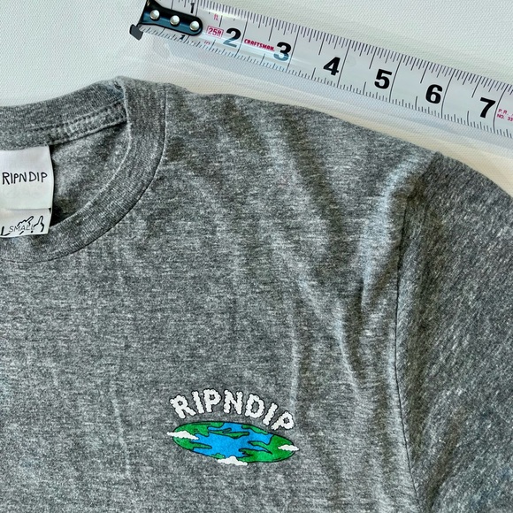 Ripndip Jump Rope World Men’s Small Heather Gray Tee Earth 3 White Cats - Picture 11 of 13